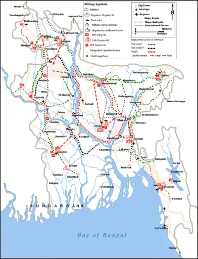 Military map of East Pakistan from the late 1960s