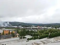 A commanding view of Miyin Temple and Weishan Township in October 2017.