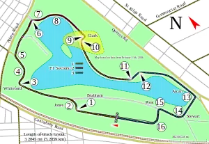 Layout of the Melbourne Grand Prix Circuit