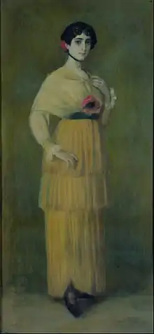 Portrait of Belinda Palavicini. 1915. Pastel on paper. 187 × 87 cm. Museo Nacional de Arte by Alfredo Ramos Martínez