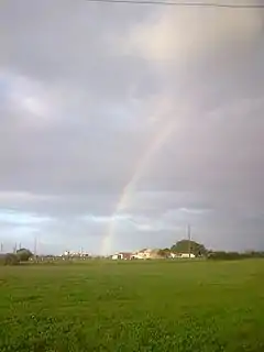 Field and farmhouses in Alhos Vedros