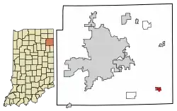 Location of Monroeville in Allen County, Indiana.