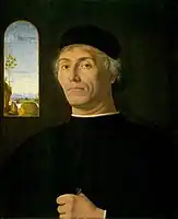 Portrait of a Man, c. 1497 - Oil on wood; H. 48 cm, W. 38 cm, Museum of Fine Arts, Boston