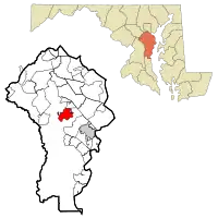 Location of Crownsville, Maryland,