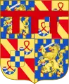 Arms of the son of the Dutch Crown Prince in the 19th Century, who also held the title of Hereditary Prince of Orange.
