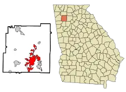 Location in Bartow County, Georgia