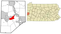 Location in Beaver County and state of Pennsylvania
