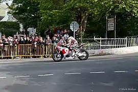 Brandon Cretu on Bimota BB3 at the 2015 Senior TT