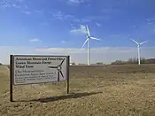 Entrance sign, south turbines