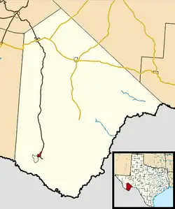 Location in Brewster County and the state of Texas