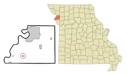 Location of De Kalb, Missouri
