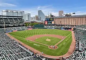 A photograph of a baseball diamond