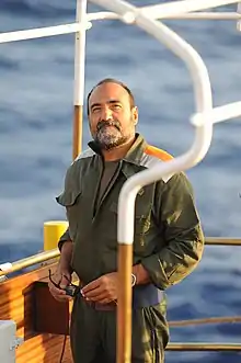 Carlo Romeo aboard the Italian training ship Amerigo Vespucci