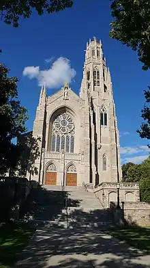 Exterior of the Cathedral Basilica of Christ the King, following a restoration that was completed in 2017