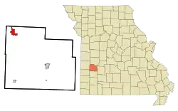 Location of El Dorado Springs, Missouri