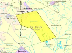 Census Bureau map of Tabernacle Township, New Jersey