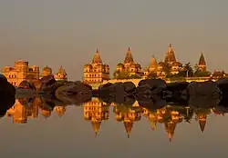 Chhatris on the banks of the Betwa river, Orchha