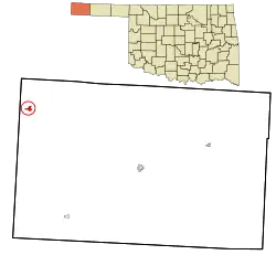 Location in Cimarron County and the state of Oklahoma