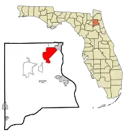 Location in Clay County and the state of Florida