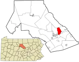 Location in Clinton County and the state of Pennsylvania.