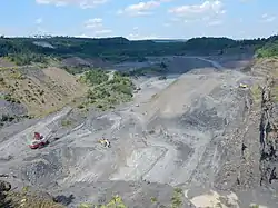 Coal mining near village of Wadesville in New Castle Township.