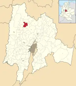 Location of El Peñón in Cundinamarca