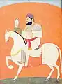 Guru Hargobind out riding.
