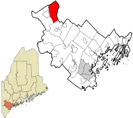 Location in Cumberland County and the state of Maine.