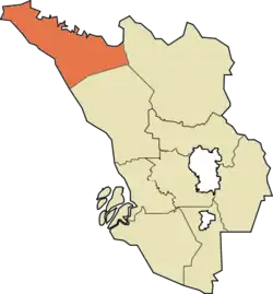 Location of Sabak Bernam District in Selangor