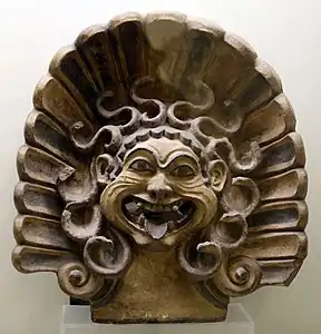 Etruscan antefix of Medusa, c.510-500 BC, teracotta, National Etruscan Museum, Rome