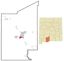 Location within Doña Ana County and New Mexico
