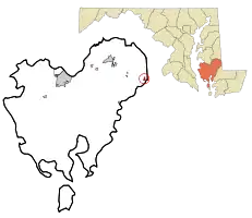Location of Galestown, Maryland