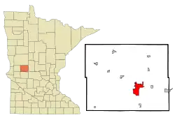 Location of the city of Alexandriawithin Douglas County, Minnesota