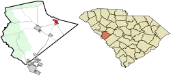 Location in Edgefield County, South Carolina