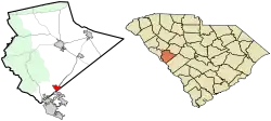 Location of Murphys Estates in Edgefield County, South Carolina