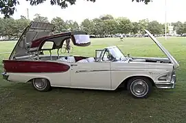 1958 Edsel Pacer / Ford Fairlane retractable (This is an Edsel Pacer that was custom-modified with a retractable Ford top.)