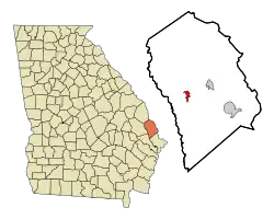 Location in Effingham County and the state of Georgia