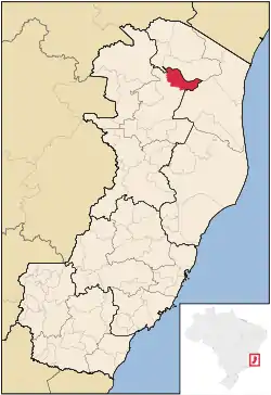 Location in Espírito Santo state