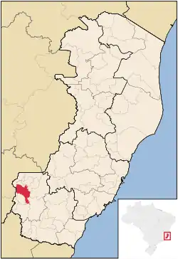 Location in Espírito Santo state