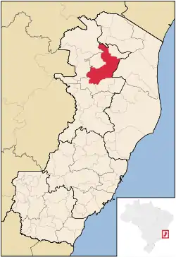 Location in Espírito Santo state