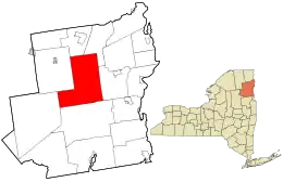 Location in Essex County and the state of New York