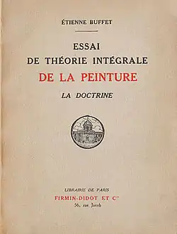 &quot;Essai de théorie intégrale de la peinture, la doctrine&quot; The cover of Buffet's book published in 1932 by Firmin-Didot &amp; Cie