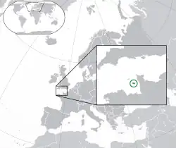 Location of Jersey (green)in Europe (dark grey)