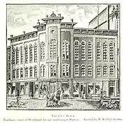 Coyl Block, 1860, NE Corner of Woodward and Monroe.