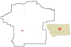 Location of Lewistown Heights, Montana