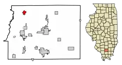 Location of Sesser in Franklin County, Illinois.