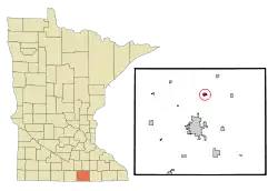 Location of Clarks Grove, Minnesota
