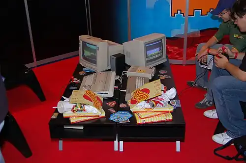 Turrican II on an Amiga (left) and a C64 at the Games Convention 2006.