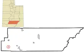 Location in Garfield County and state of Utah