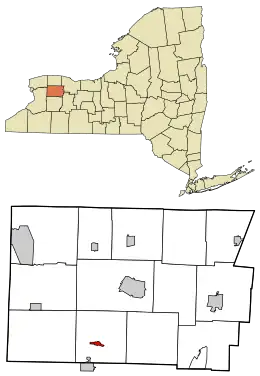 Location in Genesee County and the state of New York.